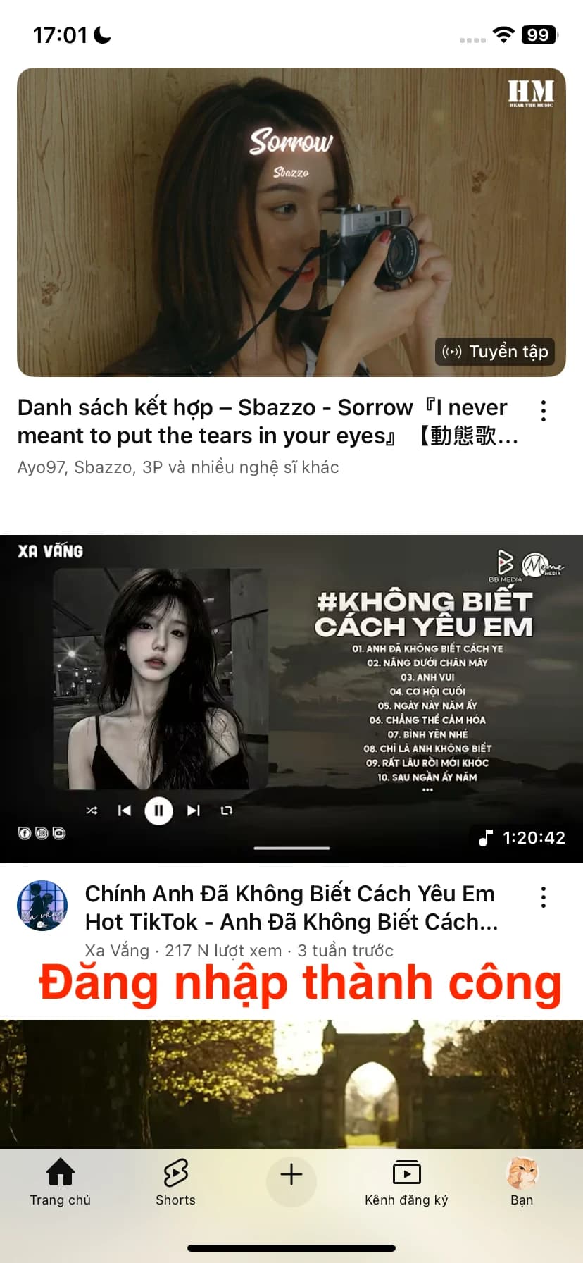 Đăng nhập thành công — tài khoản Premium đã sẵn sàng.
